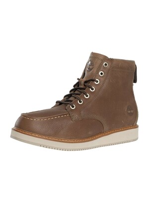 Timberland Redwood Edge Mid Lace Leather Boots - Dark Brown