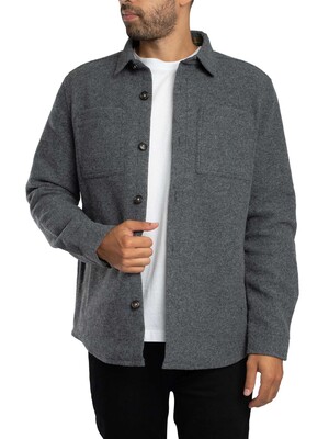 Barbour Marlow Tailored Wool Blend Overshirt - Dark Grey Marl