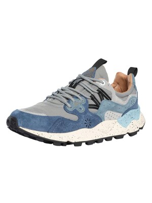 Flower Mountain Yamano Suede Trainers - Light Blue/Deep Petrol/Stone
