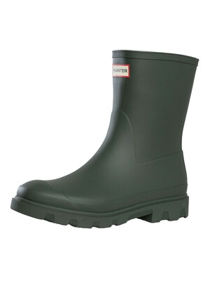 Hunter Downpour Short Wellington Boots - Dark Olive