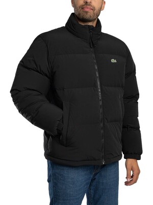 Lacoste Water Repellent Hooded Down Jacket - Black