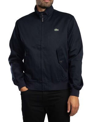 Lacoste Water Repellent Twill Harrington Jacket - Blue Marine