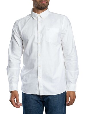 Lyle & Scott Tonal Eagle Plain Oxford Shirt - White