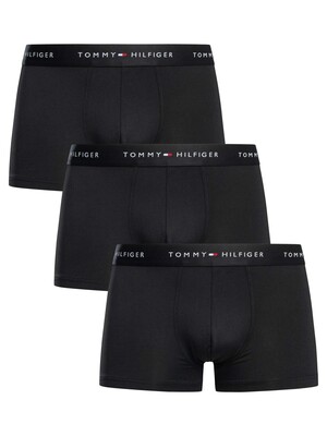 Tommy Hilfiger 3 Pack Signature Microfiber Essentials Trunks - Black/Black