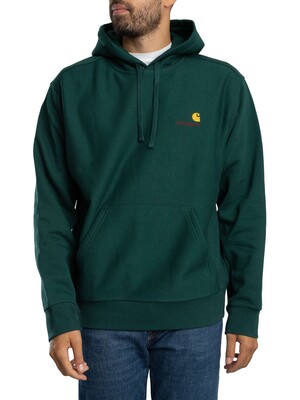 Carhartt WIP American Script Pullover Hoodie - Dark Fir