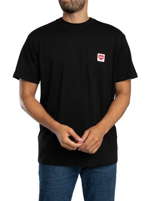 Carhartt WIP Pocket Heart T-Shirt - Black/Red