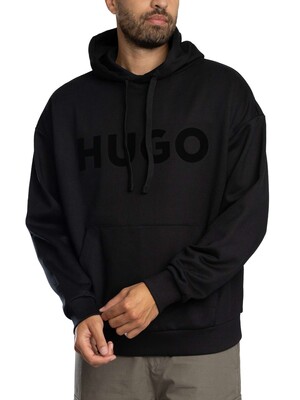 HUGO Ditchie Big Logo Pullover Hoodie - Black