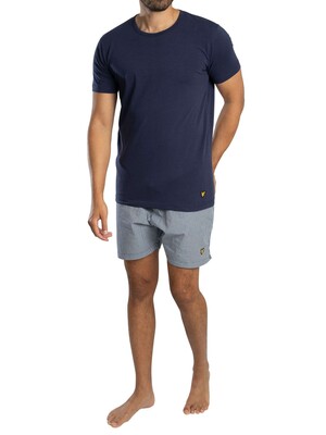 Lyle & Scott Kyle Short Pyjama Set - Peacoat/Peacoat Gingham