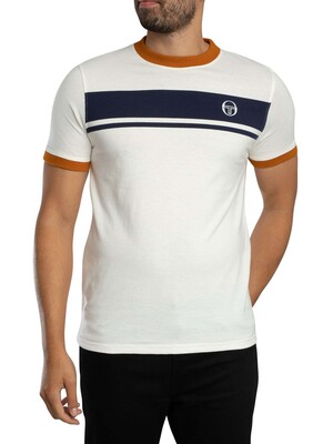Sergio Tacchini Master T-Shirt - Gardenia/Maritime Blue/Pumpkin Spice