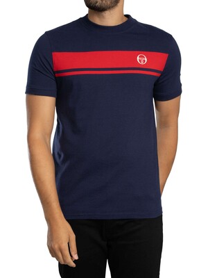 Sergio Tacchini Master T-Shirt - Maritime Blue/Adrenaline Rush