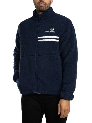Sergio Tacchini New Supermac Borg Fleece Jacket - Maritime Blue/White