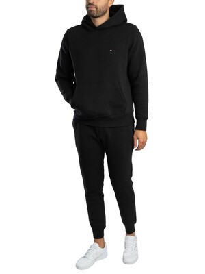 Tommy Hilfiger Flag Logo Pullover Hood Tracksuit - Black