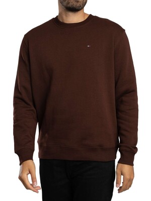 Tommy Jeans Regular Flag Sweatshirt - Rich Brown