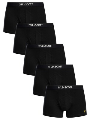 Lyle & Scott 5 Pack Henrick Trunks - Black