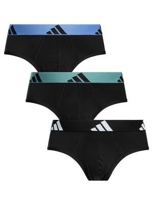 Adidas 3 Pack Active Flex Cotton Briefs - Black (Black/Green/Purple)