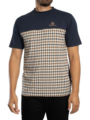 Aquascutum Piping Panel T-Shirt - Navy