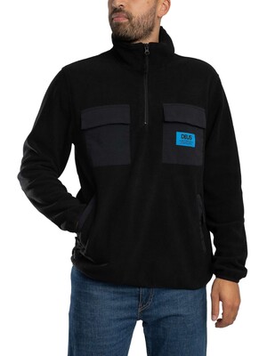 Deus Ex Machina Section Zip Neck Fleece - Black