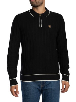 Fila Sully Longsleeved Polo Shirt - Black