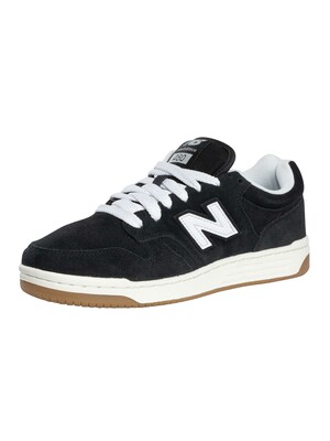 New Balance 480 Suede Trainers - Black/White
