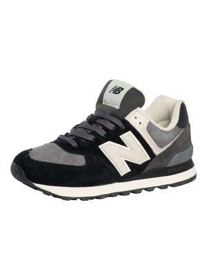 New Balance 574 Suede Trainers - Black/Bisque