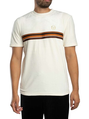 Sergio Tacchini Ayme Velour T-Shirt - Gardenia/Gold