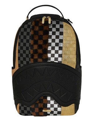 Sprayground 20L Anniversary Shark Dlxs Backpack - Grey/Gold/Brown