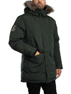 Superdry Everest Faux Fur Parka Jacket - Cedar Dark Green
