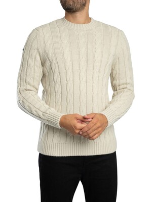 Superdry Jacob Cable Jumper - Ecru