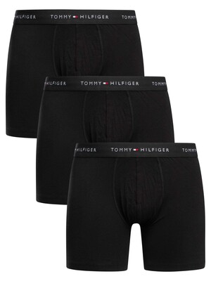 Tommy Hilfiger 3 Pack Signature Cotton Essentials Boxer Briefs - Black/Black/Black