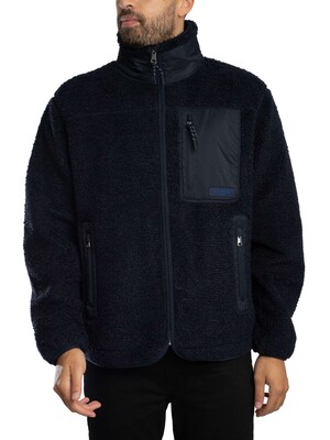 Tommy Hilfiger Teddy Fleece Zip Through Jacket - Desert Sky
