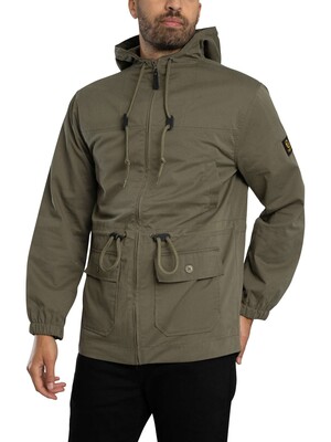 Trojan Twill Badged Parka Jacket - Army