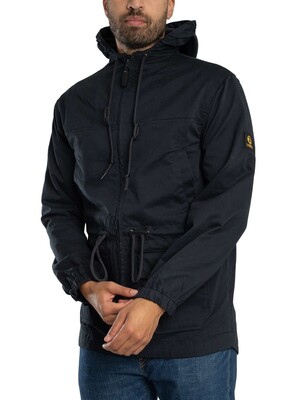 Trojan Twill Badged Parka Jacket - Navy