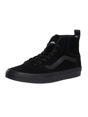 Vans Ashwood Hi Decon Suede Trainers - Black/Black