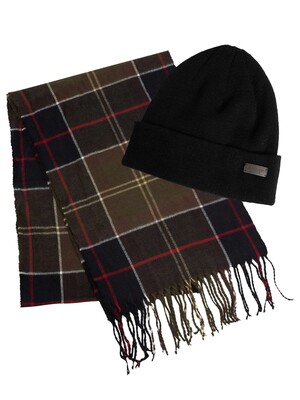 Barbour Swinton Beanie & Scarf Gift Set - Tan