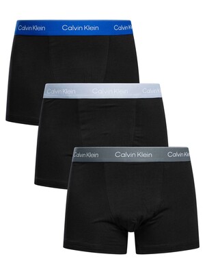 Calvin Klein 3 Pack Icon Relaxed Fit Trunks - Black (Royalty/Grey/Dark Grey)