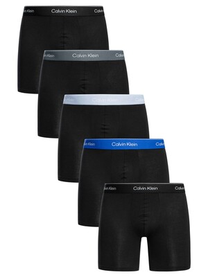 Calvin Klein 5 Pack Icon Boxer Briefs - Black (Black/Blue/Light Blue/Grey/Dark Grey)