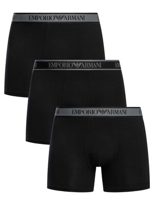Emporio Armani 3 Pack Boxer Briefs - Black/Black/Black
