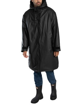 Hunter Downpour PU Cocoon Cloak Jacket - Black