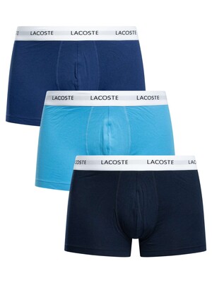 Lacoste 3 Pack Trunks - Navy/Blue/Navy