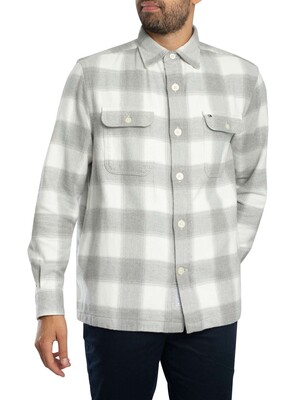 Tommy Hilfiger Flannel Check Overshirt - Light Grey Heather
