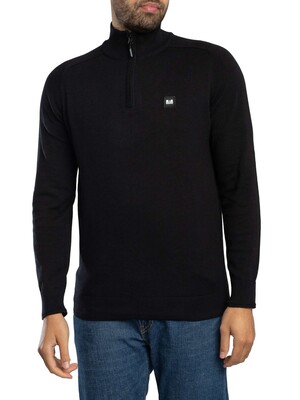 Weekend Offender Pierre Fine Gauge Zip Knit - Black