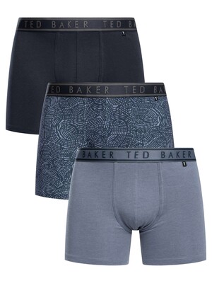 Ted Baker 3 Pack Boxer Briefs - Blue/Pattern/Navy