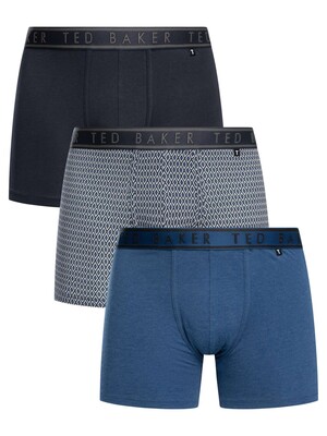 Ted Baker 3 Pack Boxer Briefs - Blue/Diamond/Dark Navy