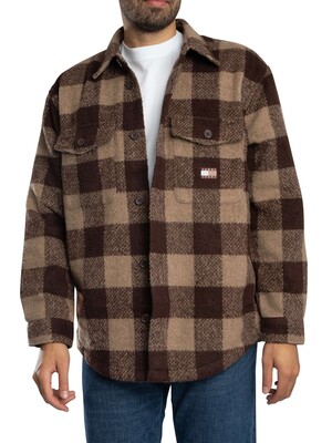 Tommy Jeans Check Overshirt - Rich Brown/Buffalo Check