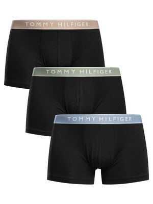 Tommy Hilfiger 3 Pack Everyday Essentials Trunks - Black (Bark Blue/Sage/Castle)
