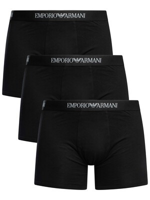 Emporio Armani 3 Pack Boxer Briefs - Black/Black/Black