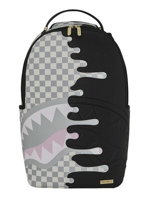 Sprayground Cream Check Side Drip Backpack - Black/Grey