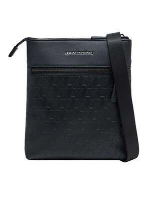 Armani Exchange Flat Crossbody Messenger Bag - Black