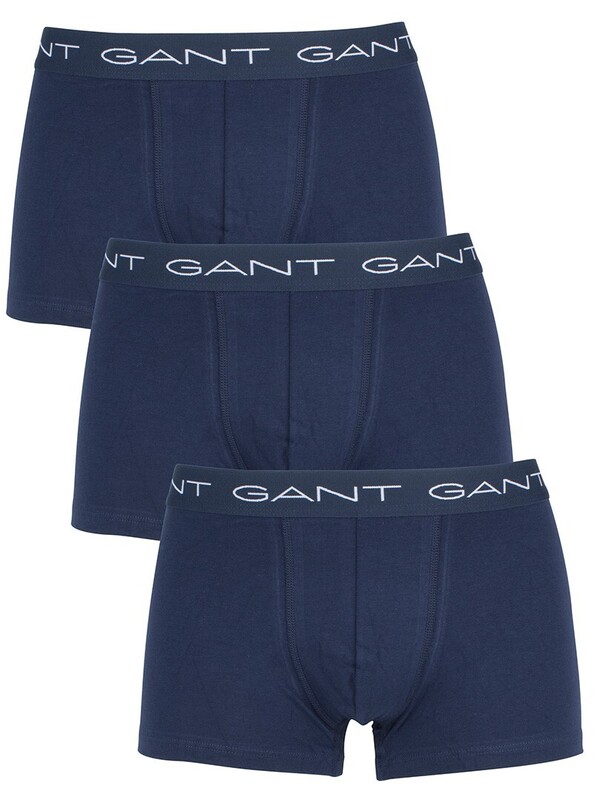 GANT 3 Pack Cotton Stretch Essential Trunks - Navy