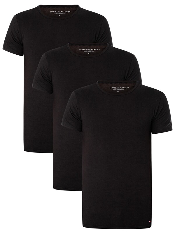 Tommy Hilfiger 3 Pack Premium Essentials T-Shirts - Black